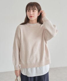 Green Parks ベロアモールモックネックニットプルオーバー