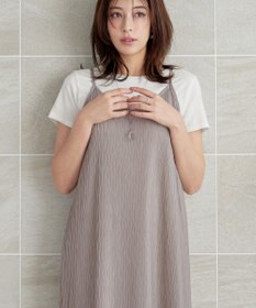 Tiaclasse 【2点セット・洗える】変形プリーツキャミワンピース＆Tシャツ