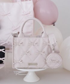 Maison de FLEUR リボンマニアポーチ付きキルティングトート