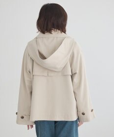 earth music&ecology 2WAYフードショートフレアトレンチ