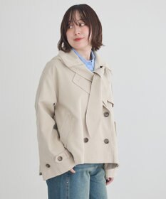 earth music&ecology 2WAYフードショートフレアトレンチ