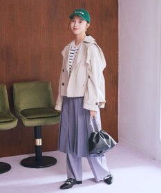 earth music&ecology 2WAYフードショートフレアトレンチ