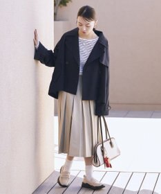 earth music&ecology 2WAYフードショートフレアトレンチ