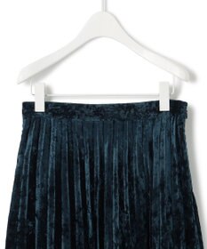 ICB 【洗える】 シアーベルベット プリーツスカート