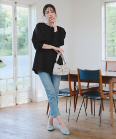 Tiaclasse 【小倉優子さん着用】リボンニットフラットパンプス