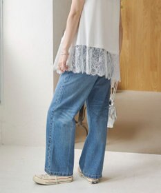 WEGO 【ANGIE VINTAGE/SMLサイズ展開】ワイドストレートデニムパンツ