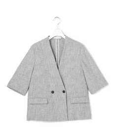 ICB L ストレッチMIXツイード 半袖ジャケット