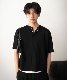 WEGO リングドットヘンリーネックリブT（SS）