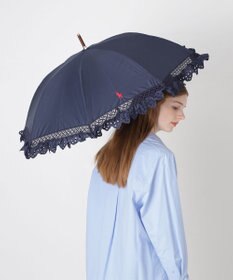 MOONBAT 【遮光/晴雨兼用日傘】POLO RALPH LAUREN(ポロ ラルフローレン) エンブフリル 長傘 遮熱 UV