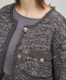 GRACE CONTINENTAL ツイードニットカーディガン