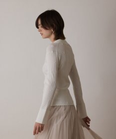 GRACE CONTINENTAL ビジューリブニットトップ