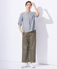 J.PRESS LADIES S 【洗える】ハイパワーデニムツイル ワイド パンツ