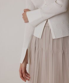 GRACE CONTINENTAL ビジューリブニットトップ