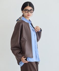 YECCA VECCA レザーライクノーカラーブルゾン