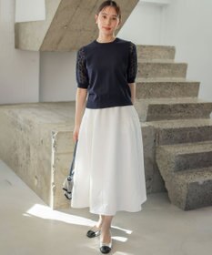 組曲 【先行予約】コットンフラワーレーシープルオーバー ニット