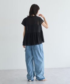 YECCA VECCA ペプラムシアーブラウス