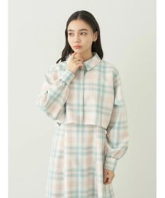 earth music&ecology ＣＨＥＣＫショートシャツジャケット