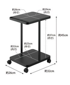 tower ランドセル収納ラック タワー キャスター付き 2段 ブラック
