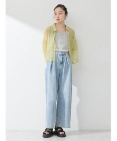 earth music&ecology ソデスリットクロップドシャツ