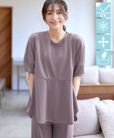 Tiaclasse 【洗える・接触冷感・紫外線ケア・サラごこち】ラウンドヘムチュニック
