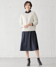 J.PRESS LADIES L 【WEB限定・洗える】 EIGER CORD 求心編み ニット