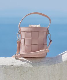 Tiaclasse  【ストラップ付き】編みこみミニバゲットバッグ