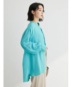 Green Parks バンドカラーシアーシャツ