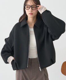 予約】ダンボールニットZIPブルゾン / earth music&ecology