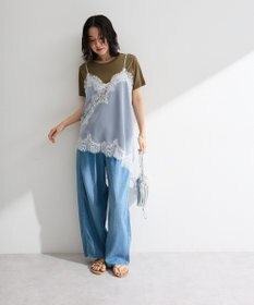Green Parks レースドッキングサテンビスチェ