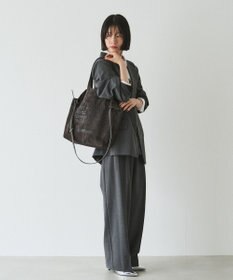 russet ステンシルデザインスエード2WAYトートバッグ(CE-1639)