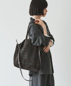 russet ステンシルデザインスエード2WAYトートバッグ(CE-1639)