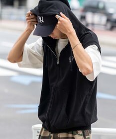 WEGO 【ユニセックス着用ITEM/MLサイズ展開】ワンポイントノースリジップパーカー