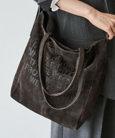 russet ステンシルデザインスエード2WAYトートバッグ(CE-1639)