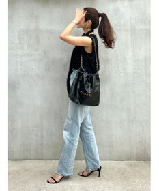 Green Parks ボウタイ付きフェザーノースリーブプルオーバー