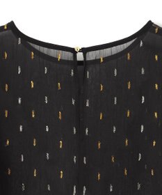 UNFILO ラメリンクルシフォン ブラウス