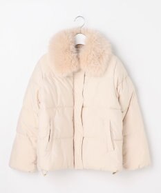Feroux ファーカラー付き・ダウン見え中綿 ジャケット