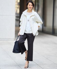 自由区 S 【カタログ掲載・定番人気・新色追加】コットンサテンクロップド丈ワイドストレート パンツ