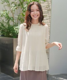 Tiaclasse 【前後2way・洗える】シアープリーツブラウス