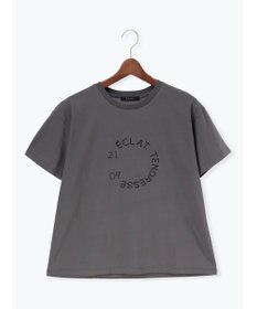 Te chichi ラインストーンサークルロゴTシャツ