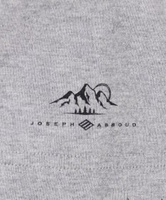 JOSEPH ABBOUD MOUNTAIN 【ゆったり】プレーティング天竺 リーフプリントアウトドア Tシャツ