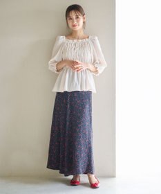 #Newans 2WAYシャーリングペプラムブラウス