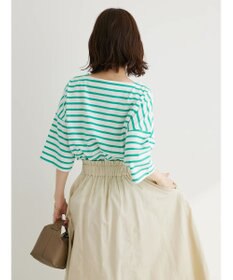 Green Parks ボーダーボートネック７分袖プルオーバー