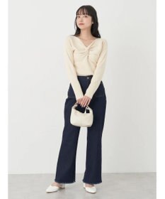 earth music&ecology フロントポケットフレアデニム