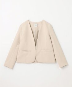 ANY 【WEB限定】ダブルクロスストレッチ Ｖネックノーカラージャケット