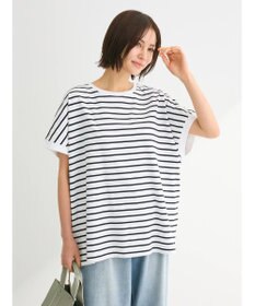 Green Parks インド綿 フレンチスリーブ前後差カットプルオーバー