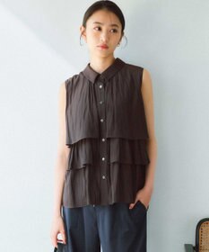 組曲 S 【入江未悠さんコラボ】ギャザーライトデシンティアード ブラウス