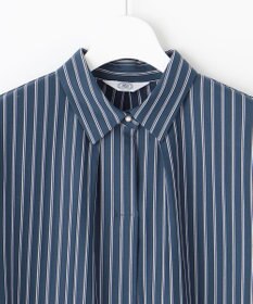 J.PRESS LADIES L ストライプジャージー シャツカラー カットソー