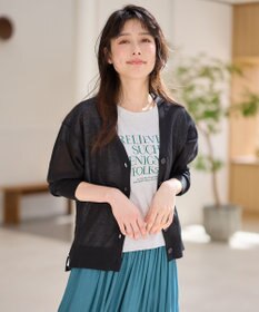 ANY L 【洗濯機可/接触冷感/アンチピリング】シアーニットVネックカーディガン