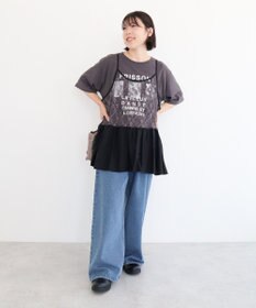 Green Parks ＳＥＴ２点フォトＴシャツ＋レースキャミビスチェ