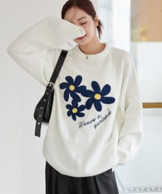 WEGO フラッフィーグラフィックBIGニットプルオーバー